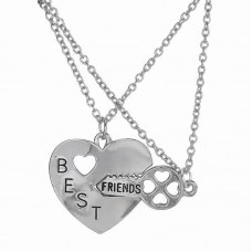 Best Friend Couples Key and Heart Necklaces